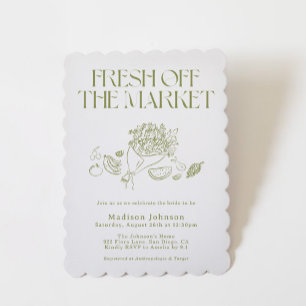 Invitación Fuera del mercado, ducha de novias, mercado de gra
