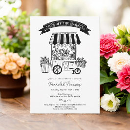 Invitación Fuera del mercado garabatos negros ducha de novia