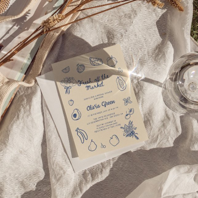 Invitación Fuera del mercado Mano Azul Derrame Ducha Bridal (Subido por el creador)