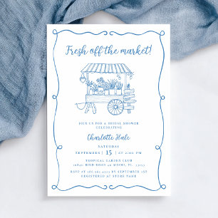 Invitación Fuera del mercado, mano que derramó ducha de novia
