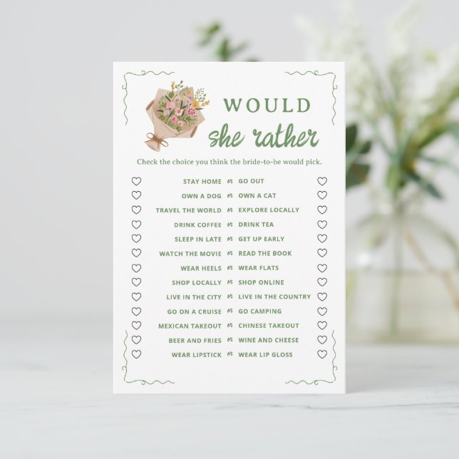 Invitación Fuera Del Mercado Preferiría Jugar (Anverso de pie)