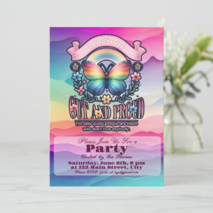 Invitación Fuera y orgulloso Fiesta del Orgullo Gay