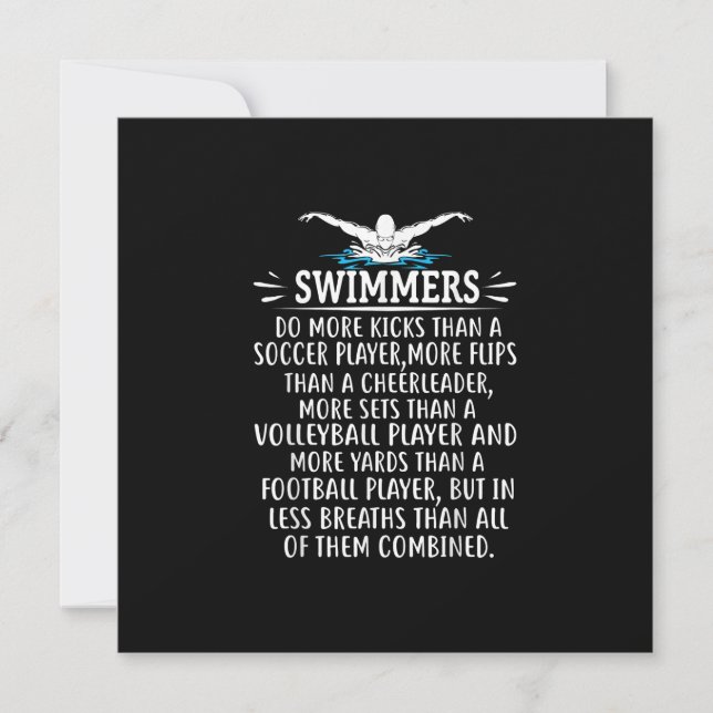 Invitación Fuertes Regalos De Natación En Natación Para Mujer (Anverso)