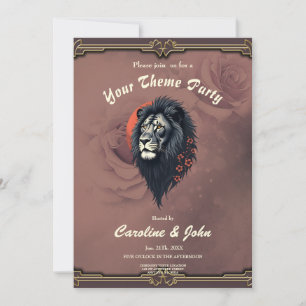 Invitación Fuerza y delicadeza unidas, un león negro