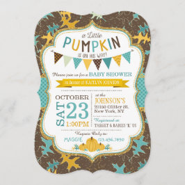 Invitación Fugas de roble otoñal y calabazas invitadas por Ba