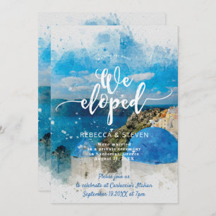 Invitación fuimos de santorini Grecia casados en el extranjer
