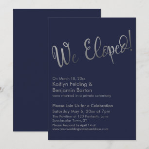 Invitación ¡Fuimos Elopos! Celebración del Boda de Silver & N