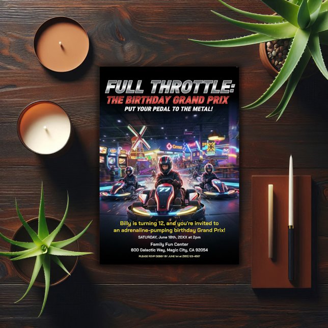 Invitación Full Throttle Racing Birthday Party (Subido por el creador)