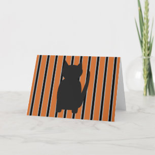 Invitación Fun and Fancy Halloween Gatos de silueta negra