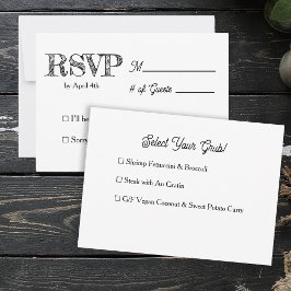 Invitación Fun and Simple Black and White Wedding RSVP