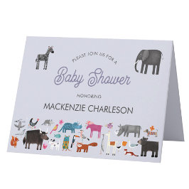 Invitación Fun Animal Baby Shower