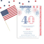 Invitación Fun azul blanco rojo patriótico 40 Fiesta de cumpl<br><div class="desc">¡Únete a nosotros para una espectacular celebración de cumpleaños número 40! Esta divertida invitación presenta un tema patriótico rojo, blanco y azul, con el número 40 en el centro del escenario. Las ráfagas de fuegos artificiales en rojo y azul añaden un toque festivo a este evento histórico. ¡Perfecto para una...</div>