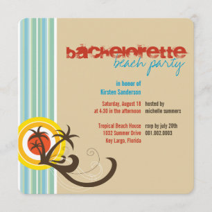 Invitación Fun Beach Holiday Bachelorette Party Invitado