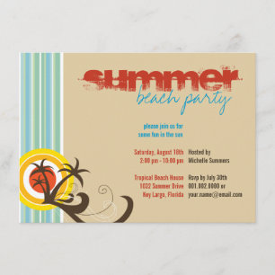 Invitación Fun Beach Holiday Palm Trees Fiesta de verano Invi