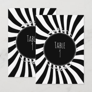 Invitación Fun blanco y negro de tiras caprichosas número de