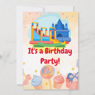Invitación Fun Bouncy Castle Adventure Park fiesta de cumplea