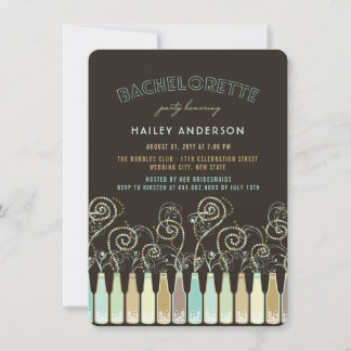Invitación Fun Bubbly Celebration Bachelorette Party Invitar
