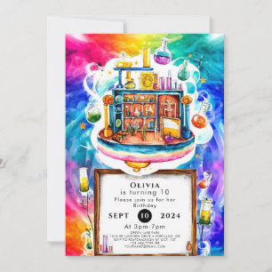 Invitación Fun caprichoso científico de química cumpleaños
