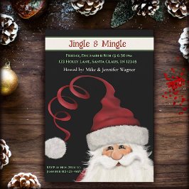 Invitación Fun caprichoso Santa Personalizado Navidades rojos