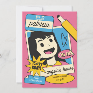 Invitación Fun Cartoon Birthday Invitation – Colorful Kids 