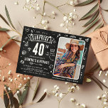 Invitación Fun Chalkboard Doodle Foto Sorpresa 40 cumpleaños<br><div class="desc">¡Divertida y moderna foto del doodle de pizarra 'Shhh...  es una sorpresa' ¡40 cumpleaños de invitación! El diseño cuenta con una pizarra rústica con garrapatas blancas. Simplemente cargue una imagen y personalizar la plantilla con sus propios detalles de eventos.</div>