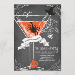 Invitación Fun Chalkboard Spooky Halloween Cocktail Fiesta