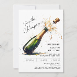 Invitación Fun Champagne Bridal Shower Birday Party