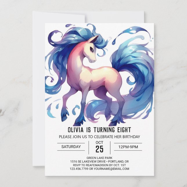 Invitación Fun Children Horse Birday (Anverso)