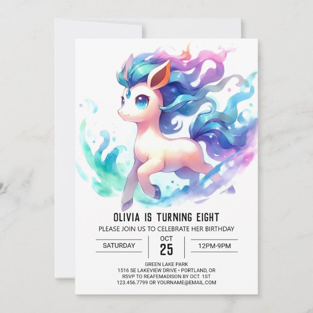 Invitación Fun Children Horse Birday (Anverso)