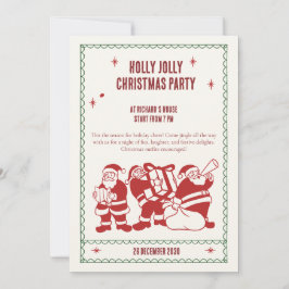 Invitación Fun Christmas party invite by Santa