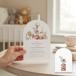 Invitación fun Circus Baby Shower with qr code Invitation