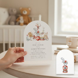 Invitación fun Circus Baby Shower with qr code Invitation