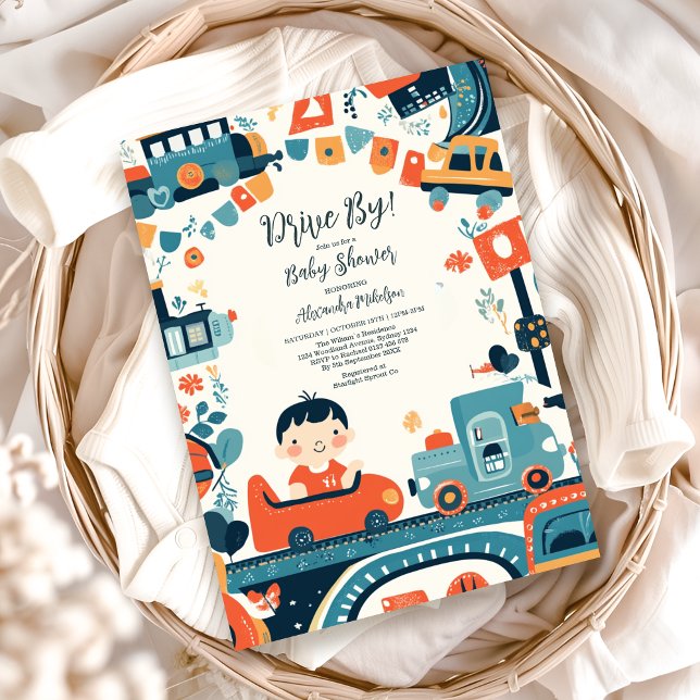 Invitación Fun Colorful Cars Boy Baby Shower (Subido por el creador)