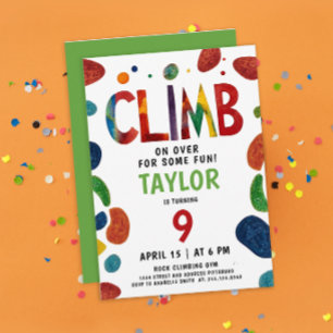 Invitación Fun Colorful Rock Climbing Wall