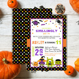 Invitación Fun Colorous Monsters Halloween Cumpleaños