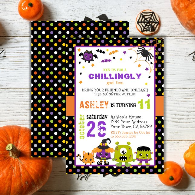 Invitación Fun Colorous Monsters Halloween Cumpleaños (Subido por el creador)
