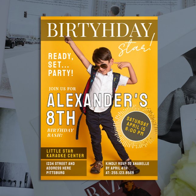 Invitación Fun Cool Magazine Cover Newspaper Photo White Typo (Subido por el creador)