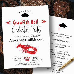 Invitación Fun Crawfish Boil BBQ Graduación