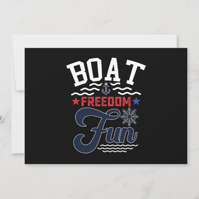 Invitación Fun De La Libertad De Barco 4 De Julio Boater (Anverso)