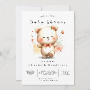 Invitación Fun Digital Bear Baby Shower