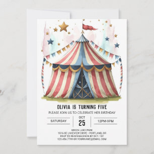 Invitación Fun Digital Whimsy Circus Birday
