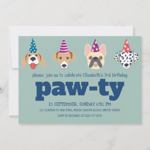 Invitación Fun Doggone Awesome Birday Bash! niños Cumpleaños