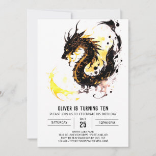 Invitación Fun Dragon mítico rugido Cumpleaños