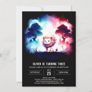 Invitación Fun Dreamy Lion Birthday