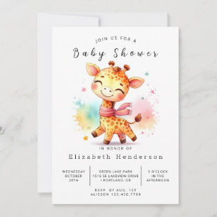 Invitación Fun Editable Giraffe Baby Shower