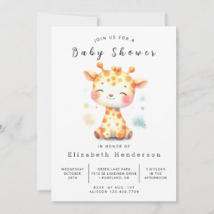 Invitación Fun Editable Giraffe Baby Shower