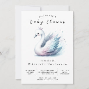 Invitación Fun Editable Swan Baby Shower