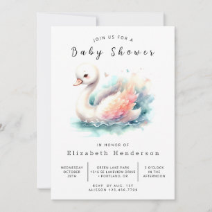 Invitación Fun Editable Swan Baby Shower