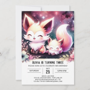 Invitación Fun Elegant Fox Birthday