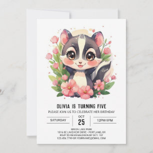 Invitación Fun Elegant Skunk Cumpleaños